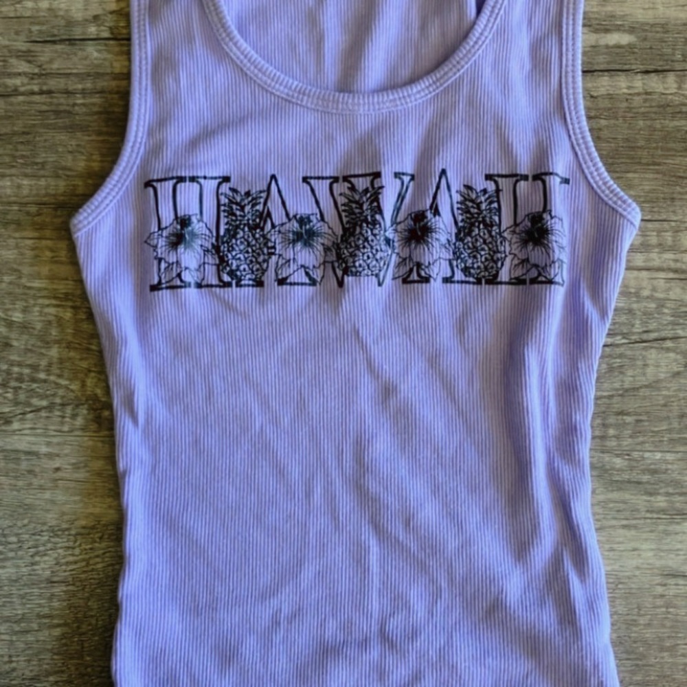 Kavio Fitted Purple Tank Top with Black Accents